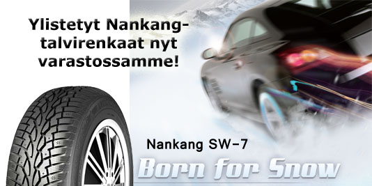 Ylistetyt Nankang-talvirenkaat nyt varastossamme!