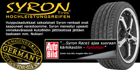 Saksalaiset Syron-renkaat nyt varastossamme